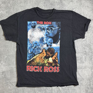 Rick Ross The Boss Graphic Rap Hip Hop Maybach Music T-Shirt Black Adult S/M